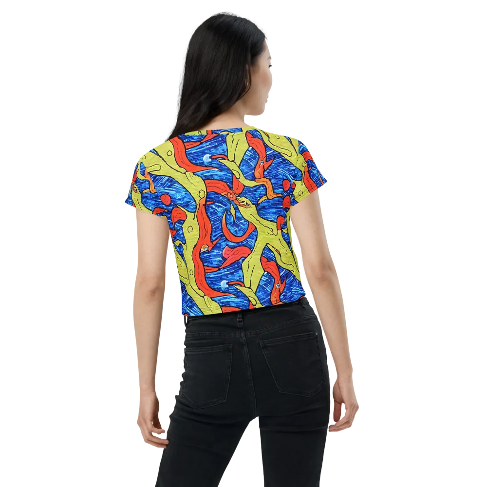 Barbier's Wave on Crop Tee — Back
