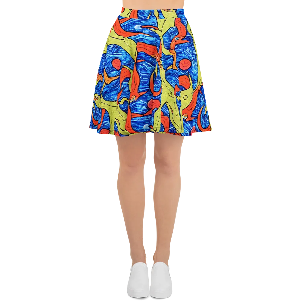 Barbier's Wave on Skater Skirt — Front