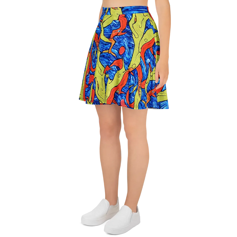 Barbier's Wave on Skater Skirt — Left