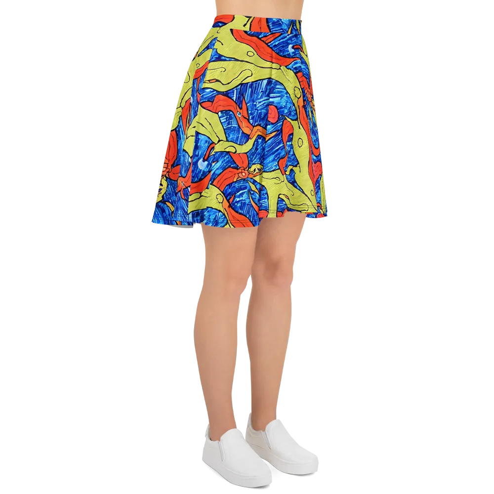 Barbier's Wave on Skater Skirt — Right