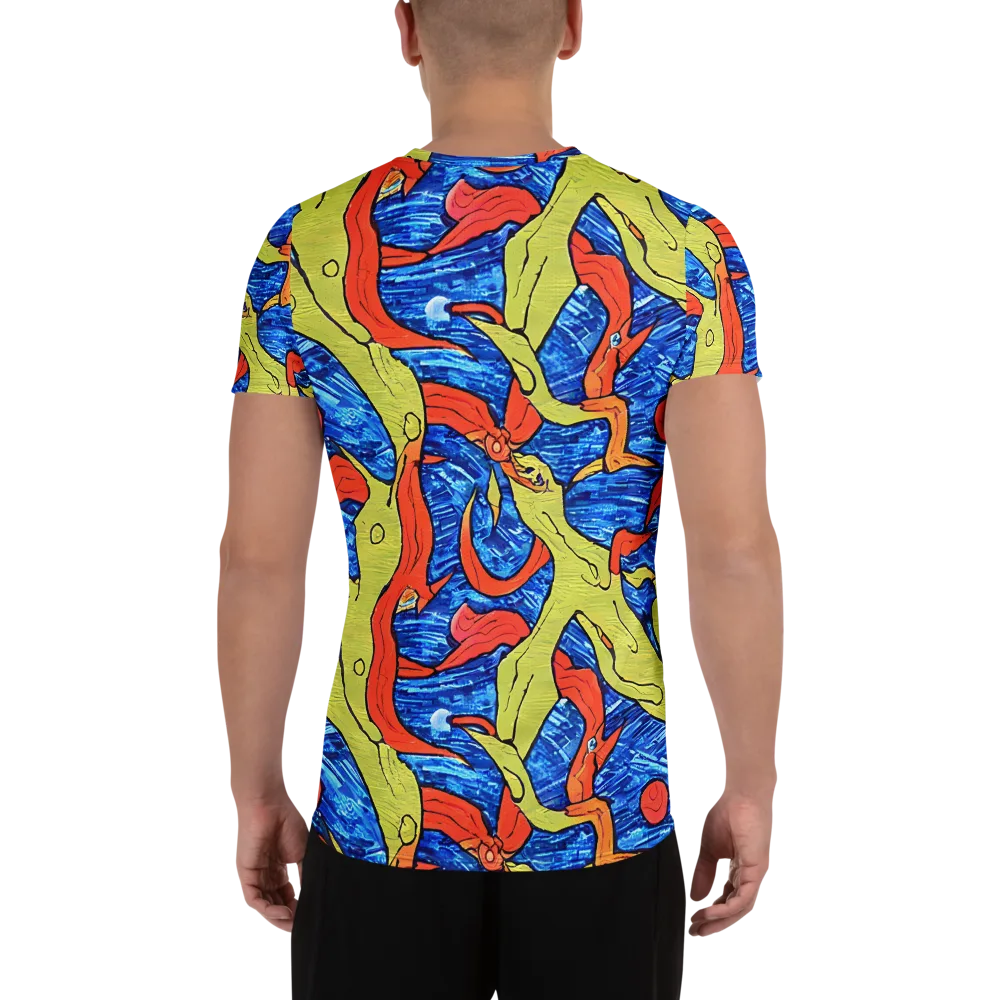 Barbier's Wave on Men's Athletic T-Shirt — Back