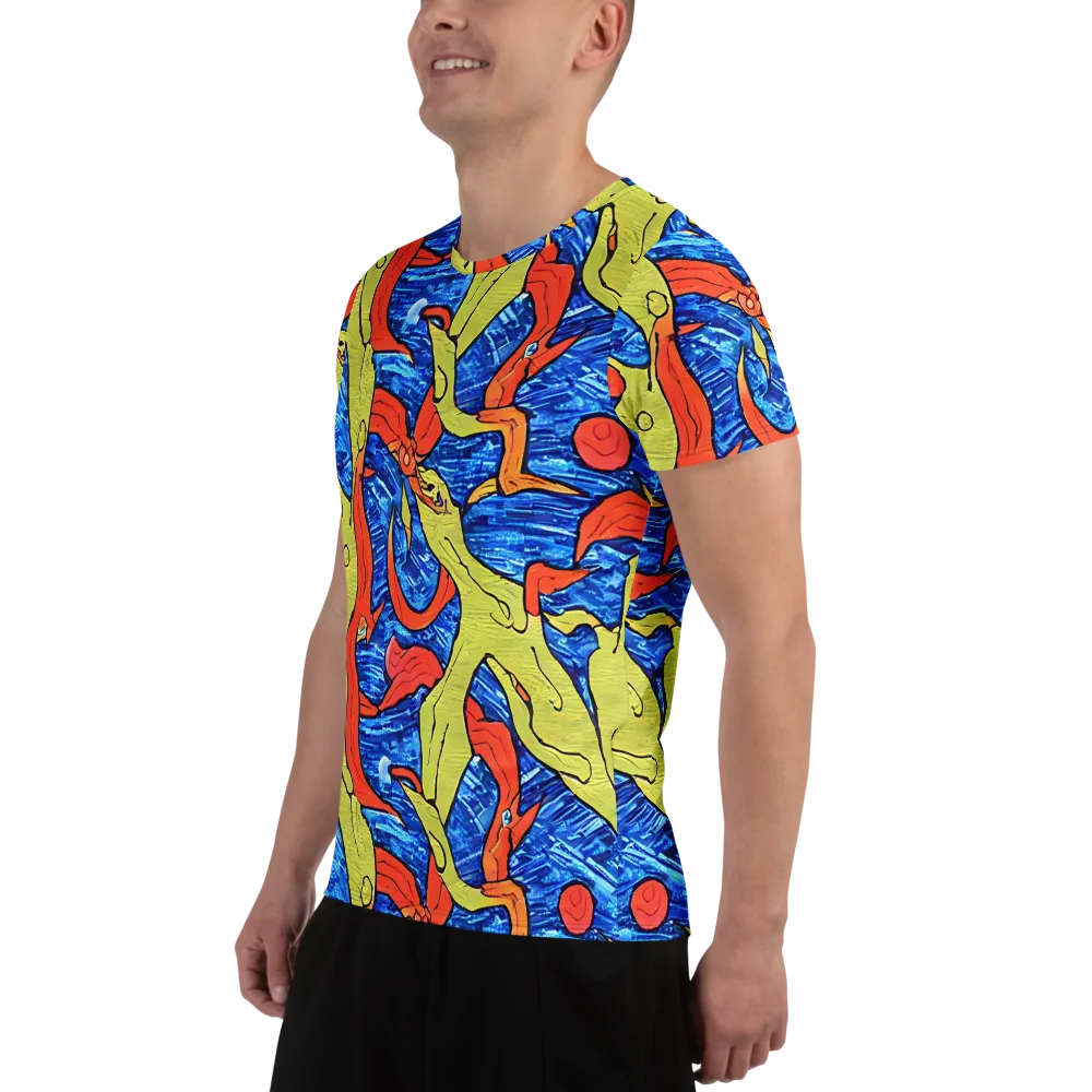 Barbier's Wave on Men's Athletic T-Shirt — Left