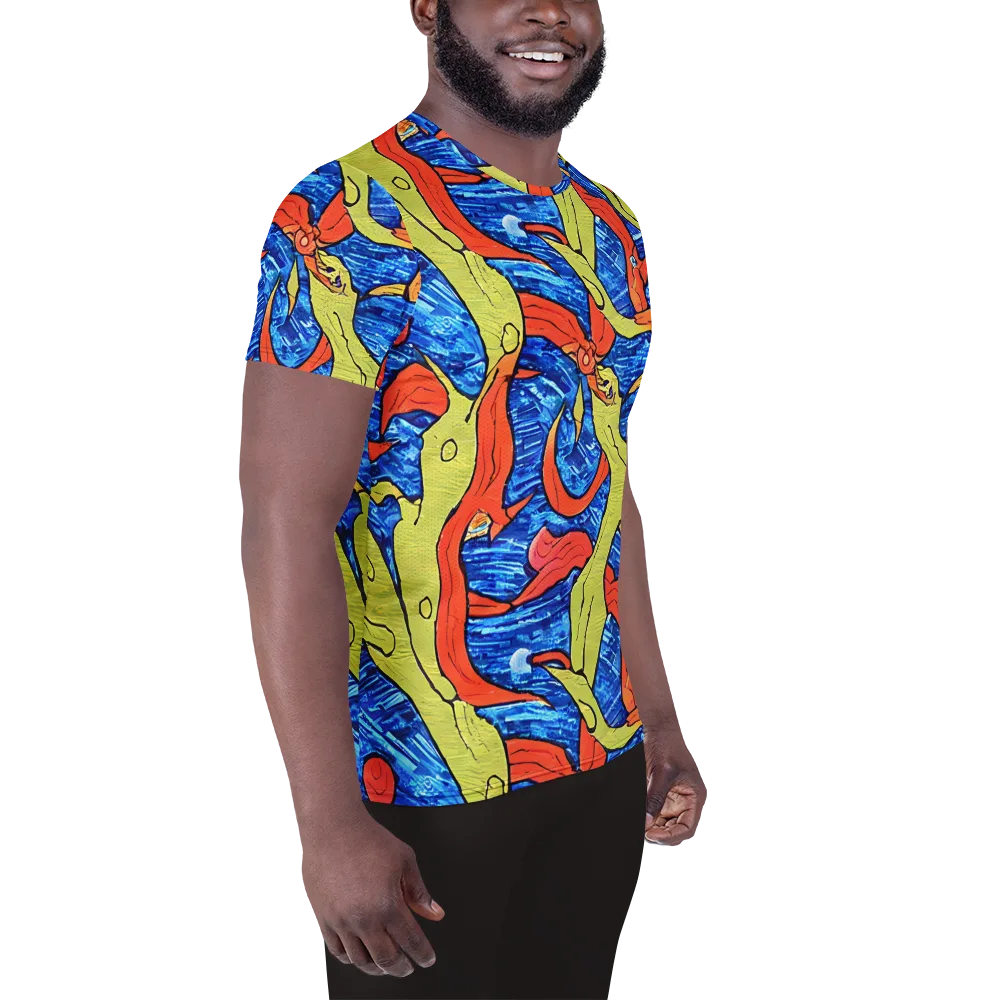 Barbier's Wave on Men's Athletic T-Shirt — Right