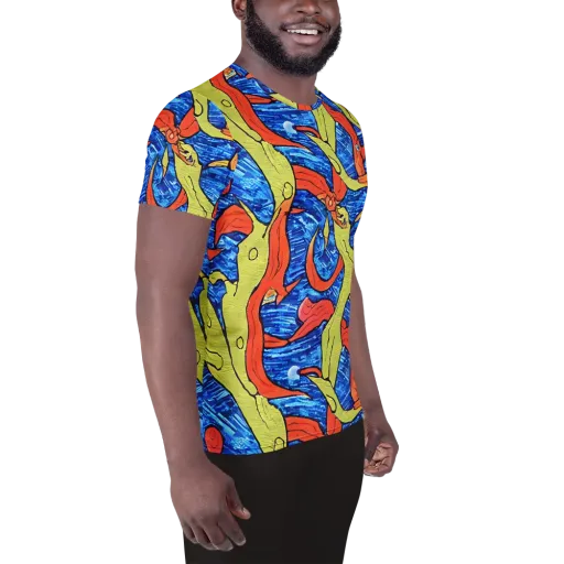 Barbier's Wave on a Men's Athletic T-Shirt