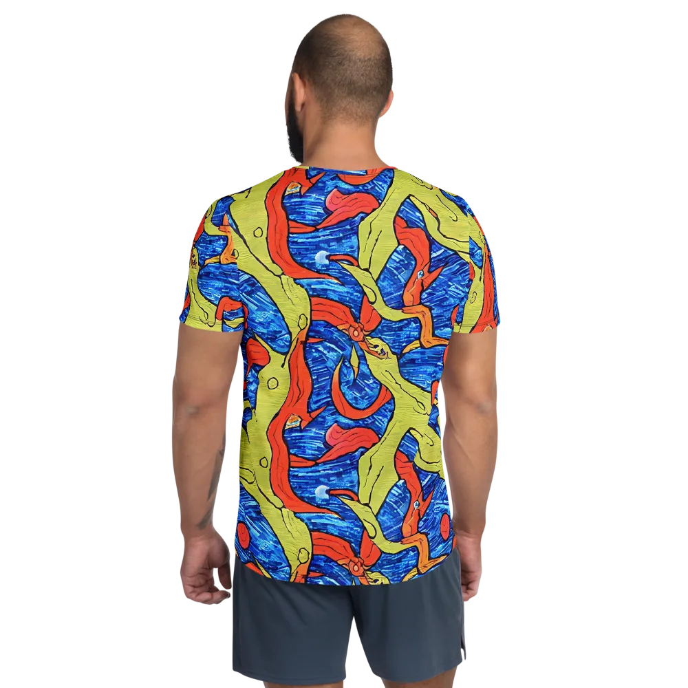 Barbier's Wave on Men's Athletic T-Shirt — Back