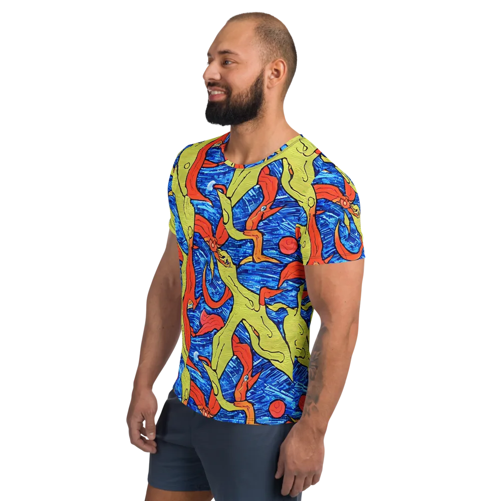 Barbier's Wave on Men's Athletic T-Shirt — Left