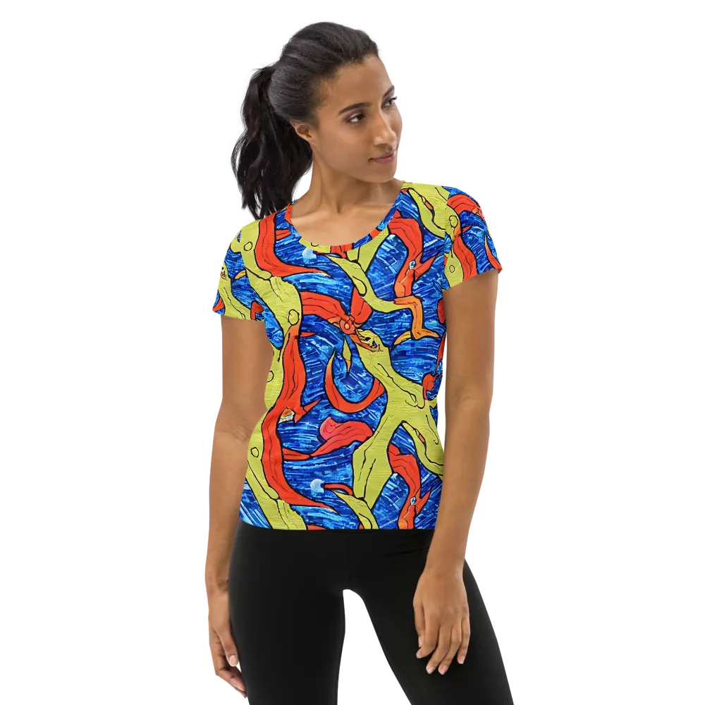 Barbier's Wave on Women's Athletic T-Shirt — Front