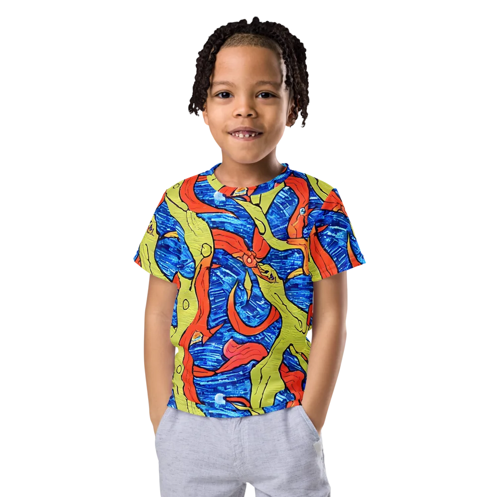 Barbier's Wave on Kids Crew Neck T-Shirt — Front