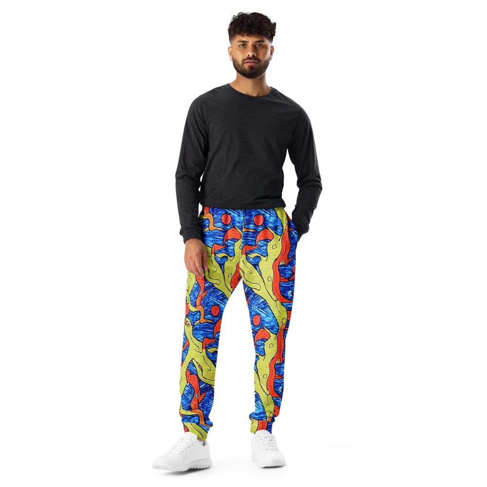 Barbier's Wave on Men's Joggers — Front