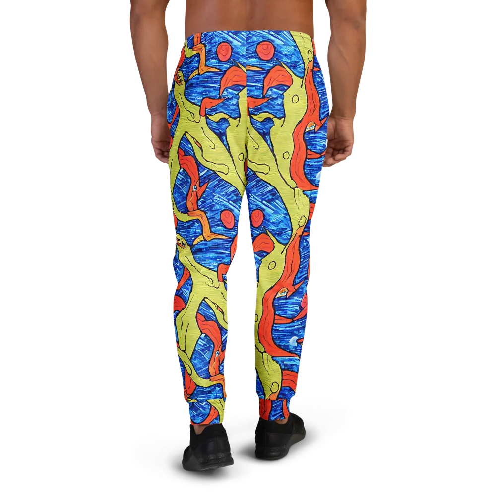 Barbier's Wave on Men's Joggers — Back