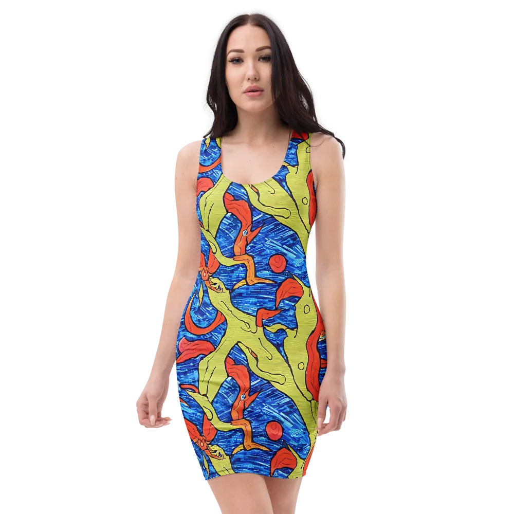 Barbier's Wave on Bodycon Dress — Front