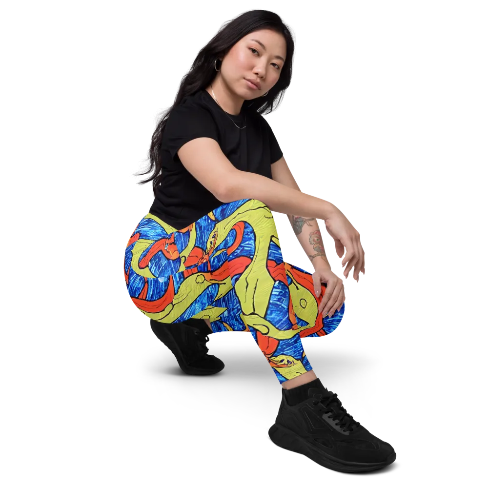 Barbier's Wave on Leggings with Pockets — Right Front