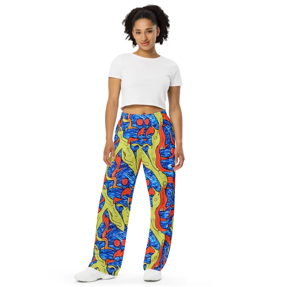 Barbier's Wave on Wide-Leg Pants — Front