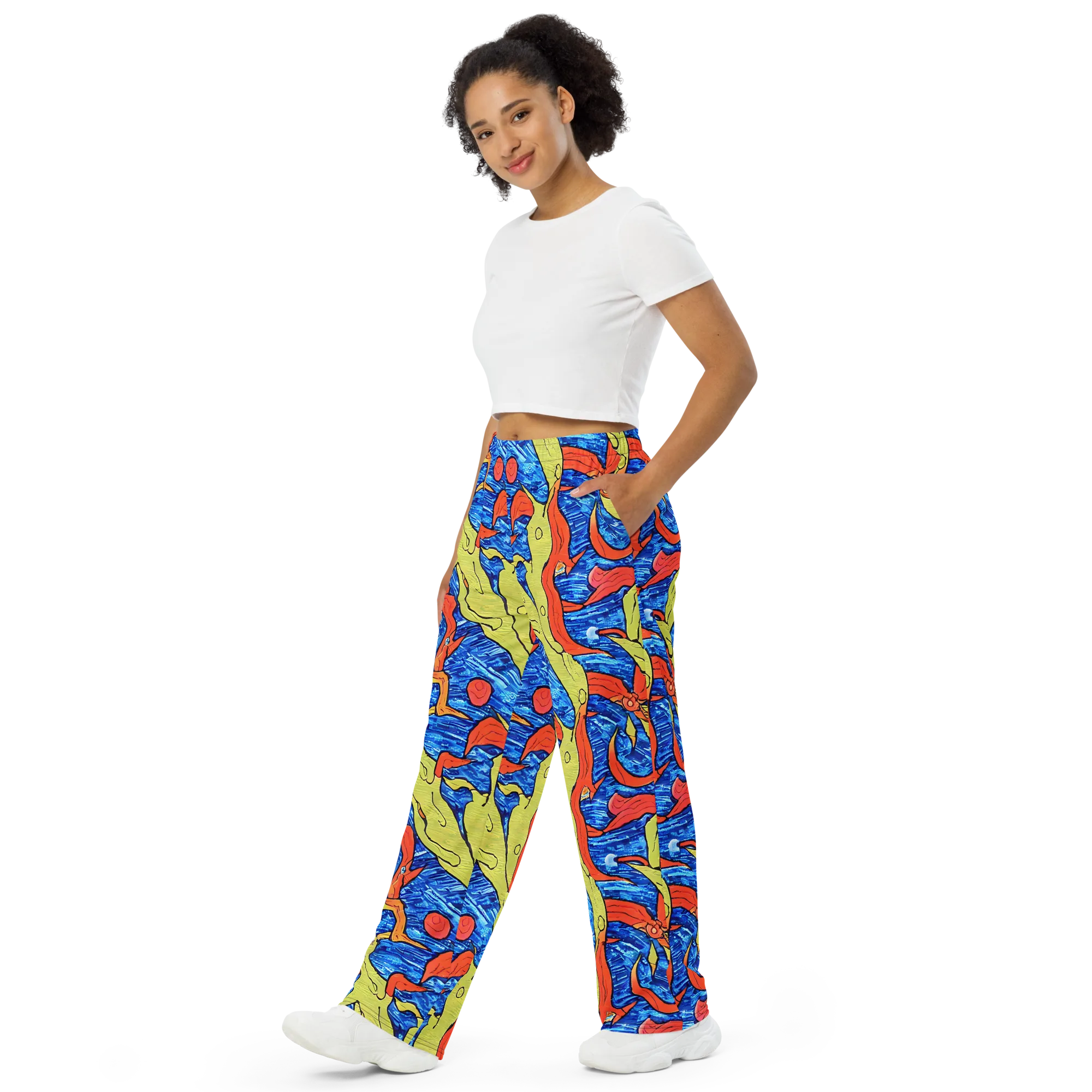 Barbier's Wave on Wide-Leg Pants — Left Front