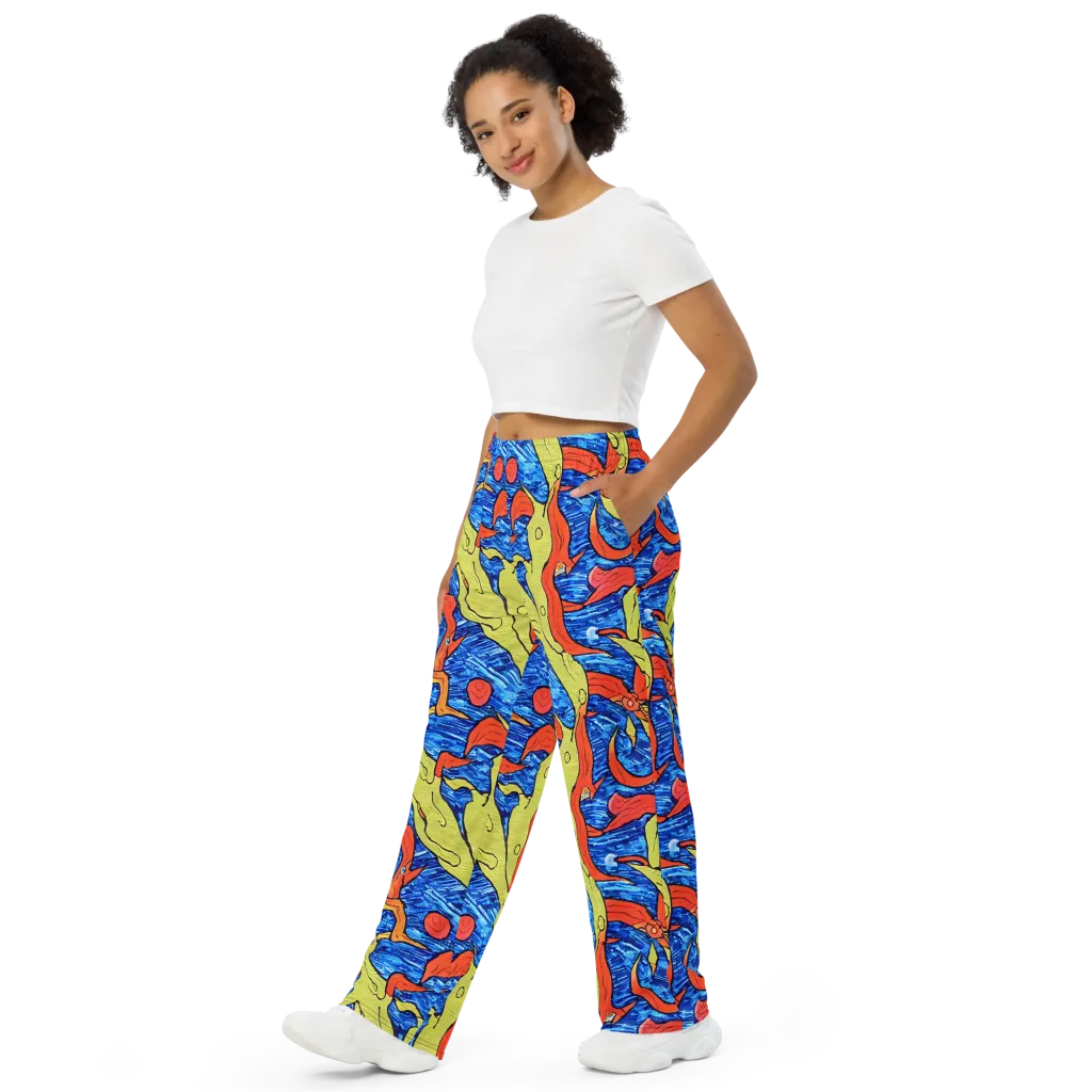 Barbier's Wave on Wide-Leg Pants — Left Front