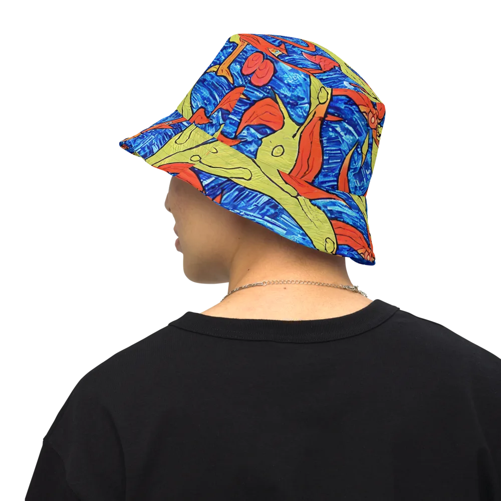 Barbier's Wave on Reversible Bucket Hat — Back Inside