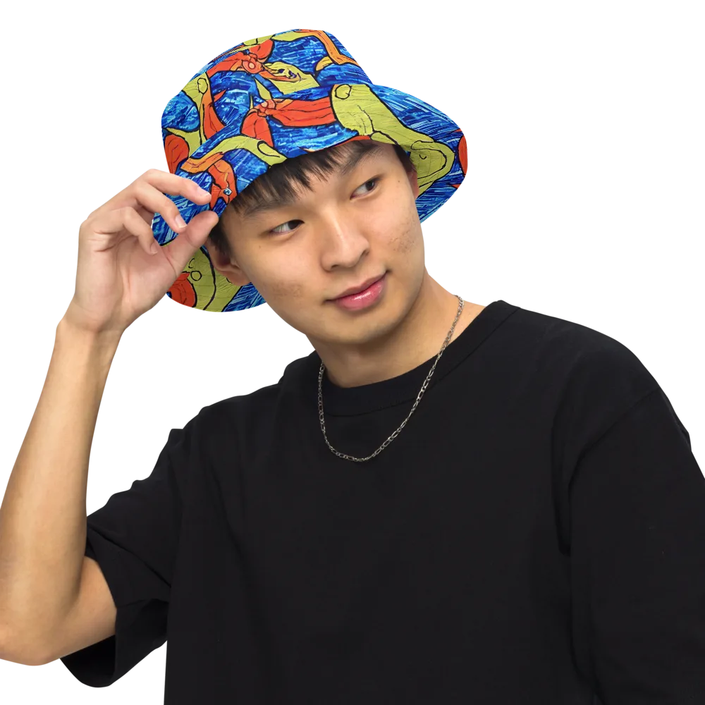 Barbier's Wave on Reversible Bucket Hat — Front Inside
