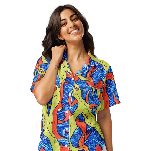 Barbier's Wave on a Women's Short Sleeve Pajama Top