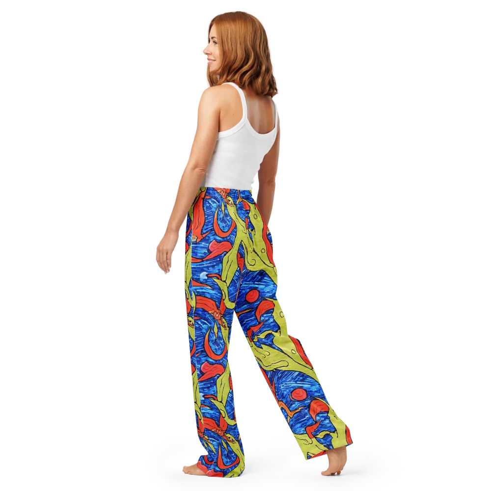 Barbier's Wave on Women's Pajama Pants — Back
