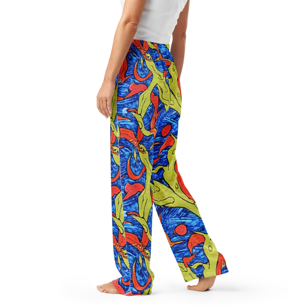 Barbier's Wave on Women's Pajama Pants — Left