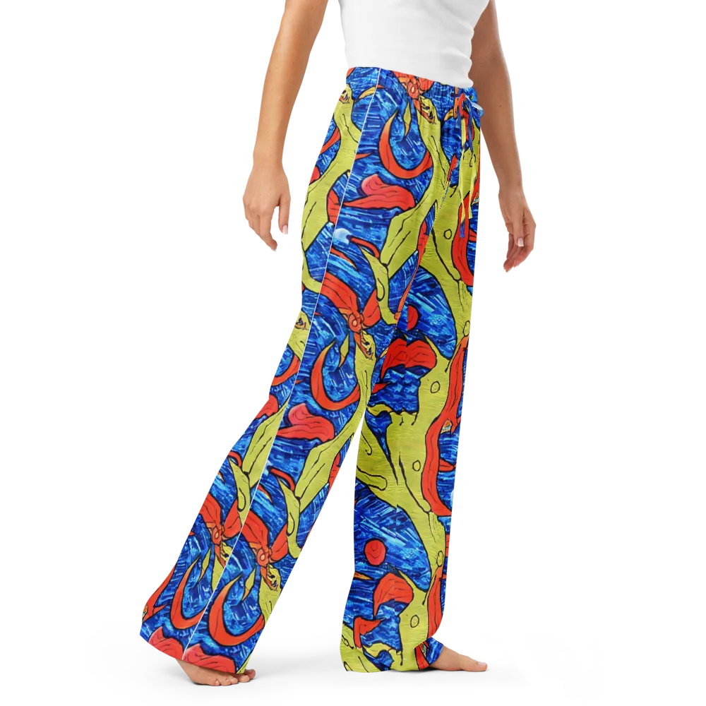 Barbier's Wave on Women's Pajama Pants — Right Front