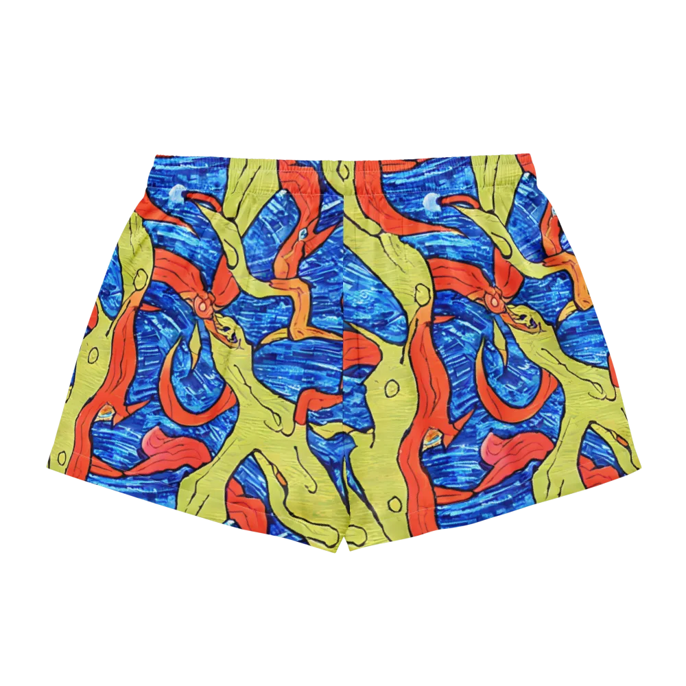 Barbier's Wave on Women's Pajama Shorts — Back