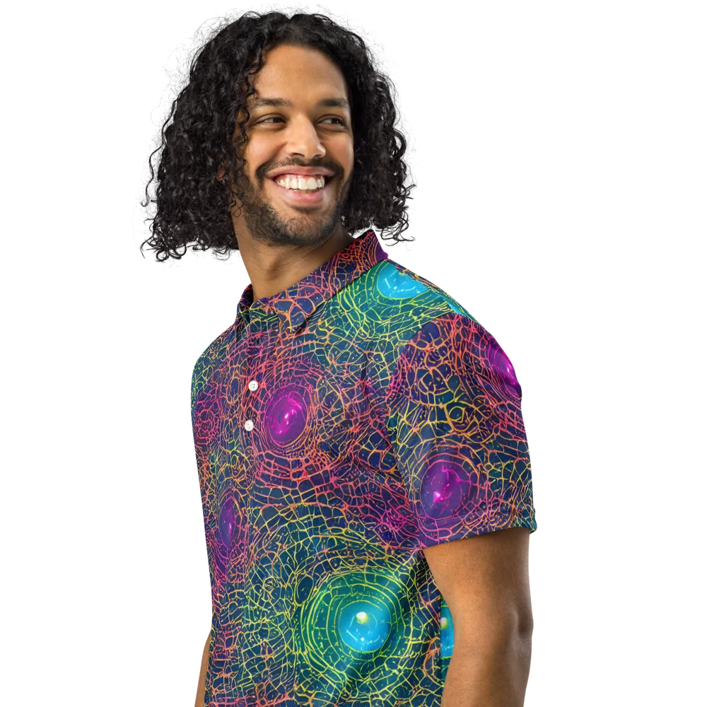 Velde Vortex on Men's Slim Fit Polo Shirt — Left Front