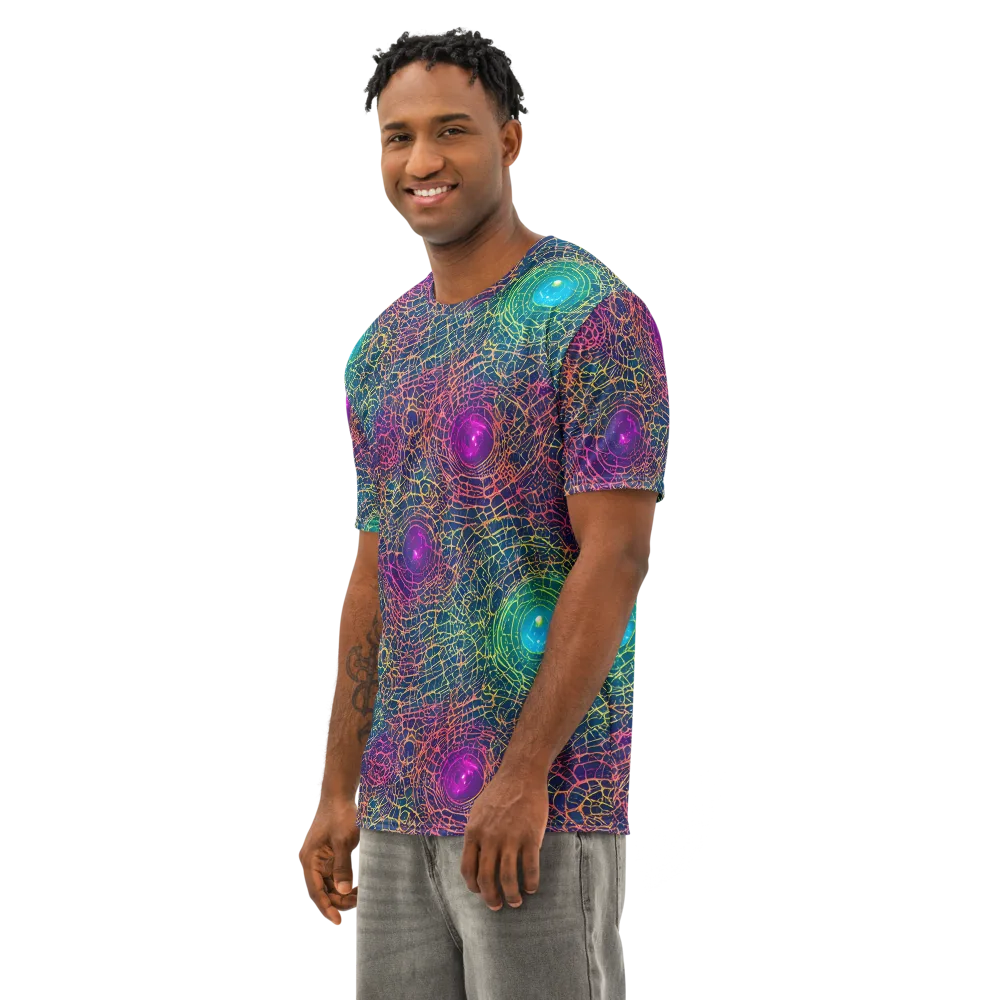Velde Vortex on Men's Cotton Crew Neck T-Shirt — Left Front