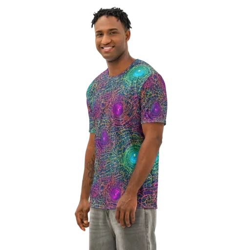 Velde Vortex on a Men's Cotton Crew Neck T-Shirt