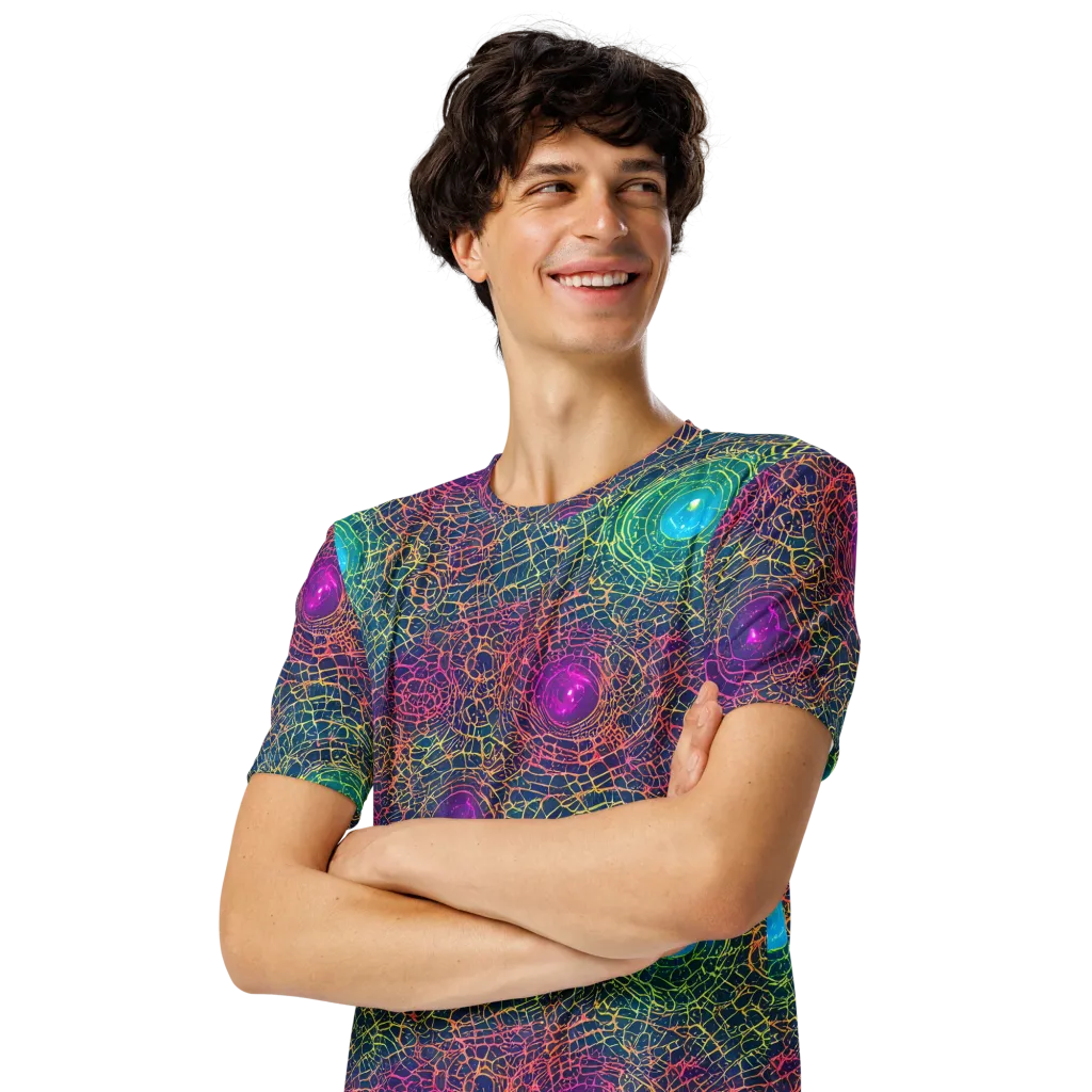 Velde Vortex on Men's Crew Neck T-Shirt — Left Front