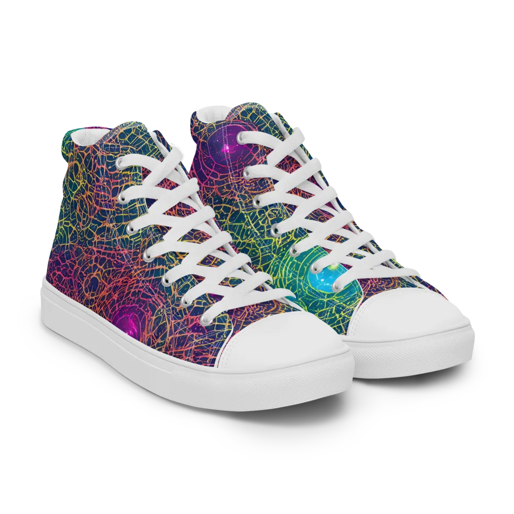 Velde Vortex on Men's High Top Canvas Shoes — Right Front