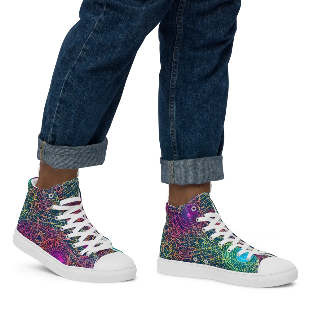Velde Vortex on Men's High Top Canvas Shoes — Right