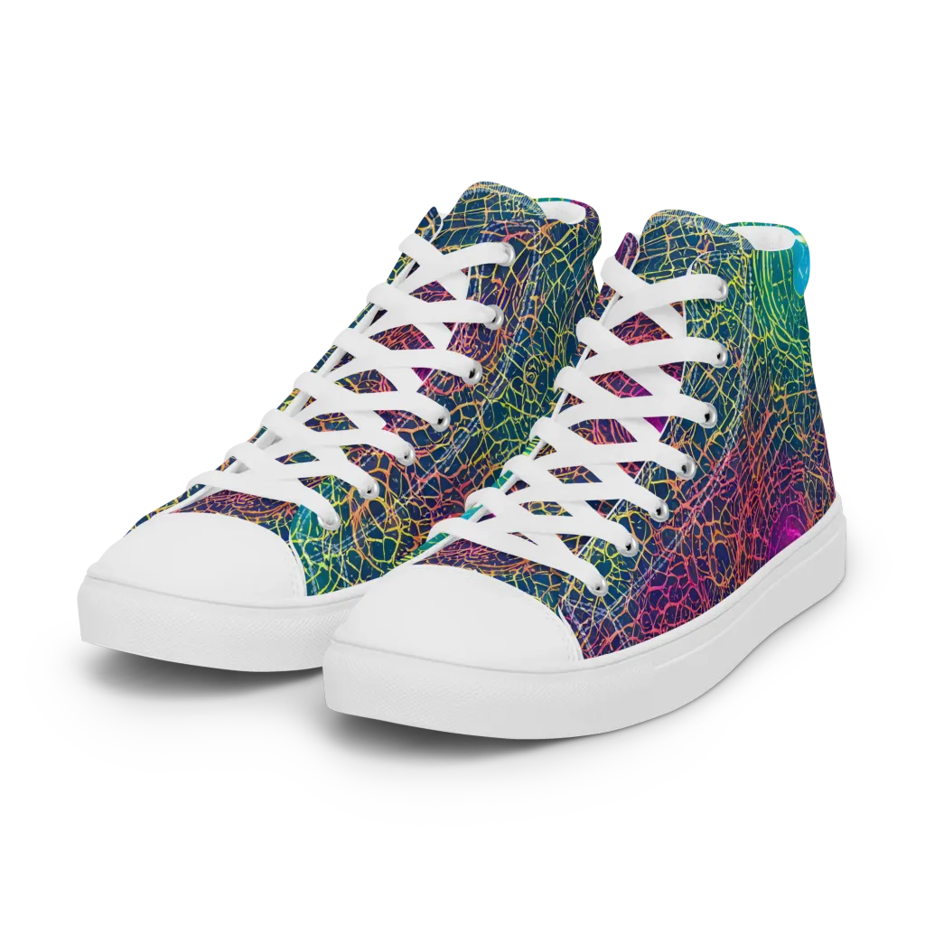 Velde Vortex on Women's High Top Canvas Shoes — Left Front