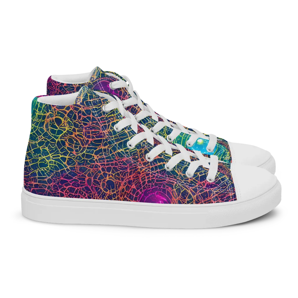 Velde Vortex on Women's High Top Canvas Shoes — Right