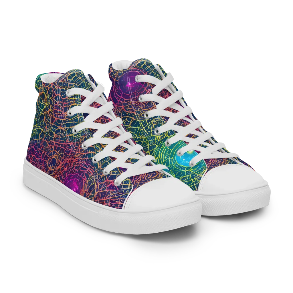 Velde Vortex on Women's High Top Canvas Shoes — Right Front