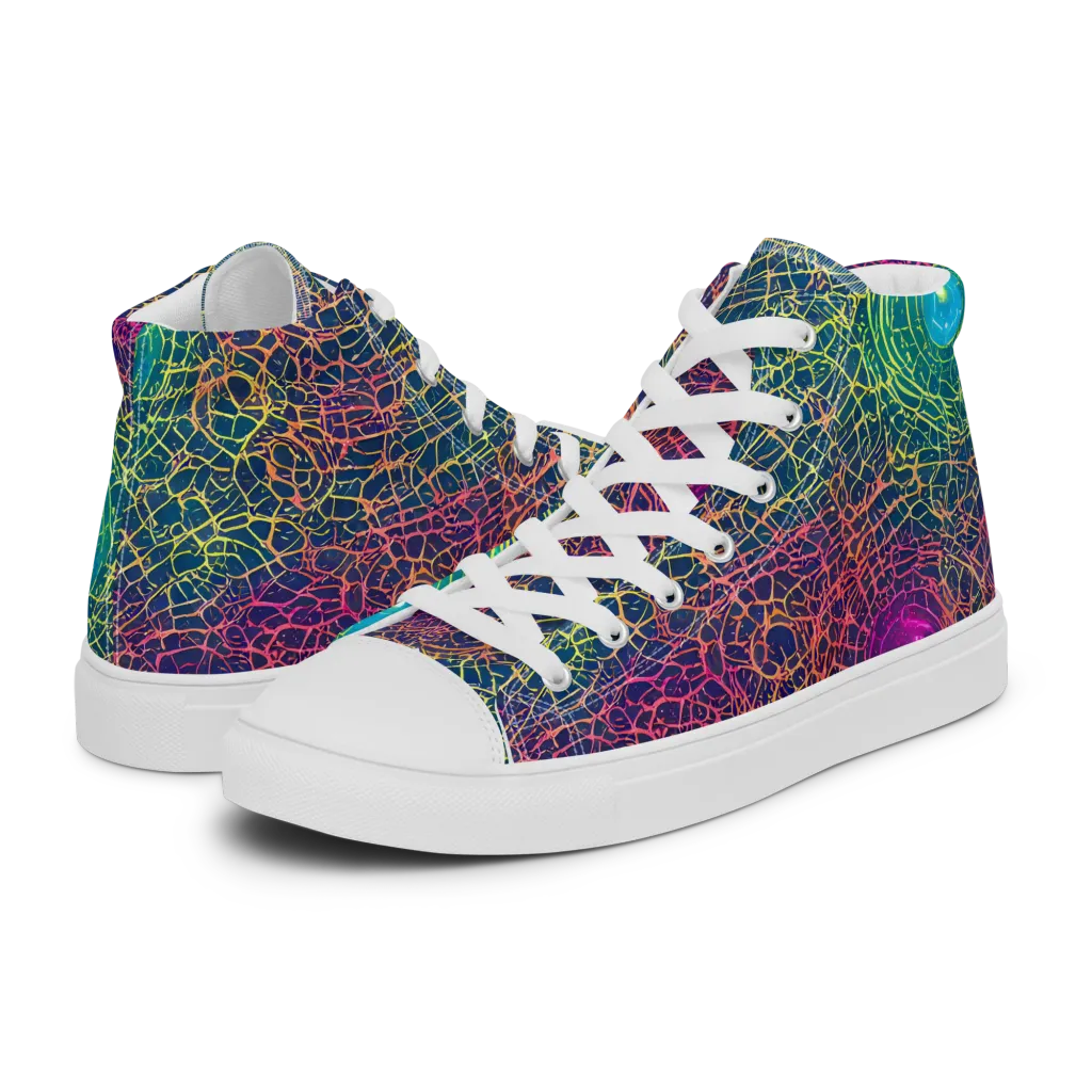 Velde Vortex on Women's High Top Canvas Shoes — Left