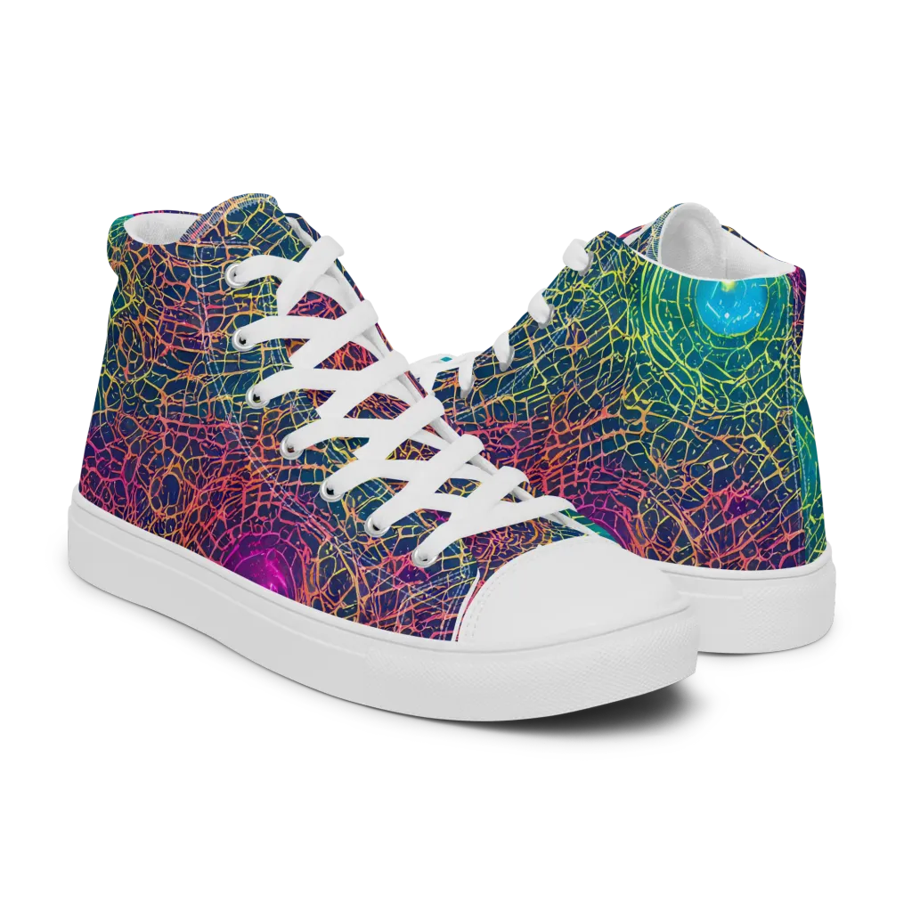 Velde Vortex on Women's High Top Canvas Shoes — Right