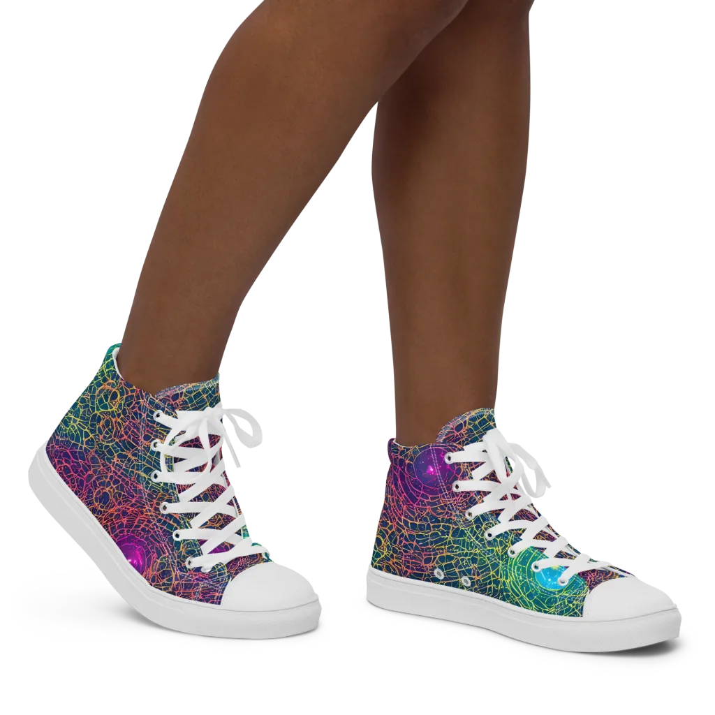 Velde Vortex on Women's High Top Canvas Shoes — Right