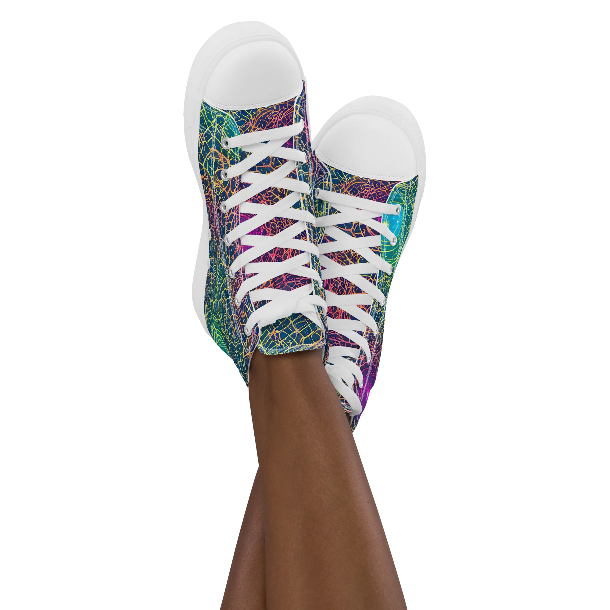 Velde Vortex on Women's High Top Canvas Shoes — Front