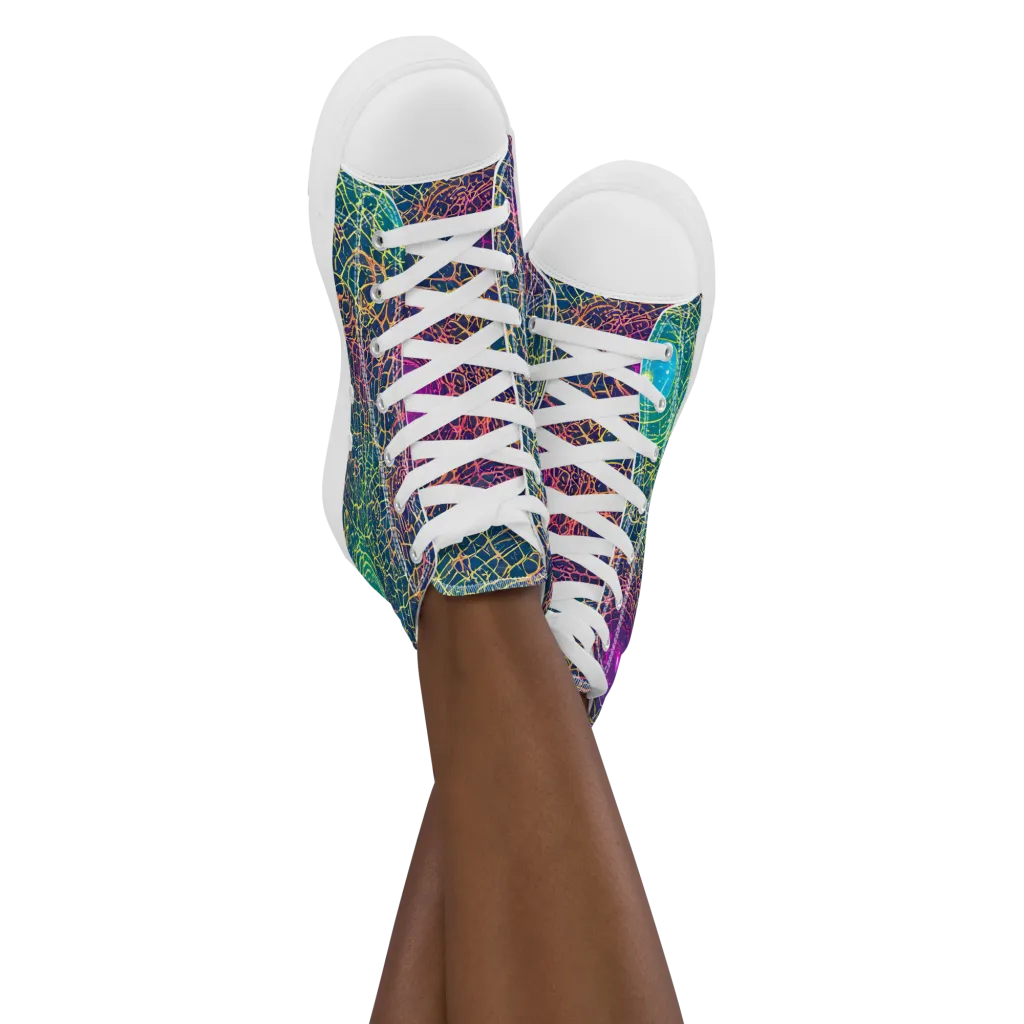 Velde Vortex on Women's High Top Canvas Shoes — Front