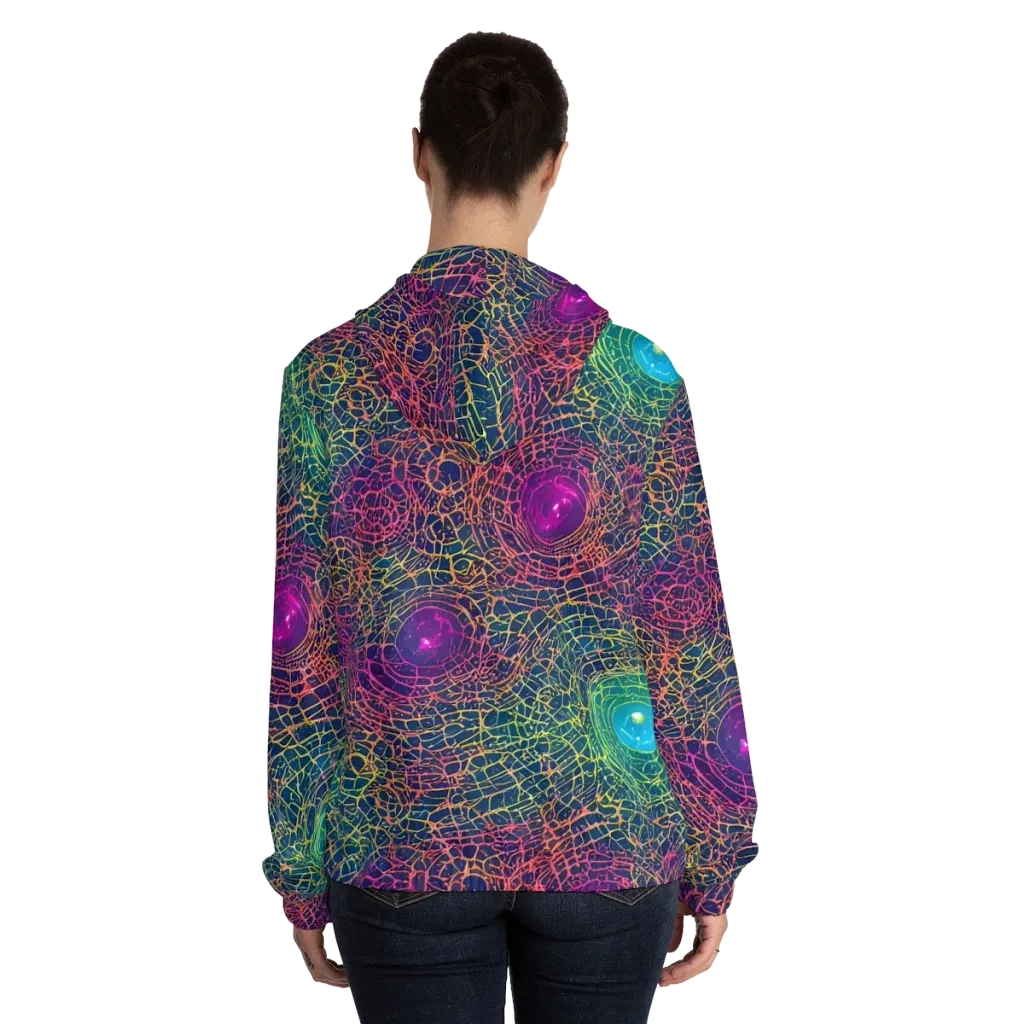 Velde Vortex on Women's Full-Zip Hoodie — Back On Person
