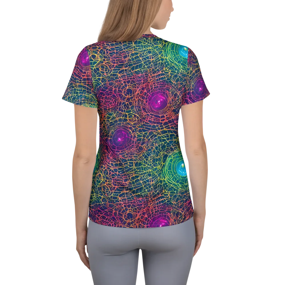 Velde Vortex on Women's Athletic T-Shirt — Back