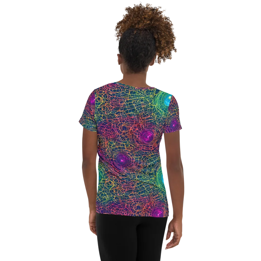 Velde Vortex on Women's Athletic T-Shirt — Back
