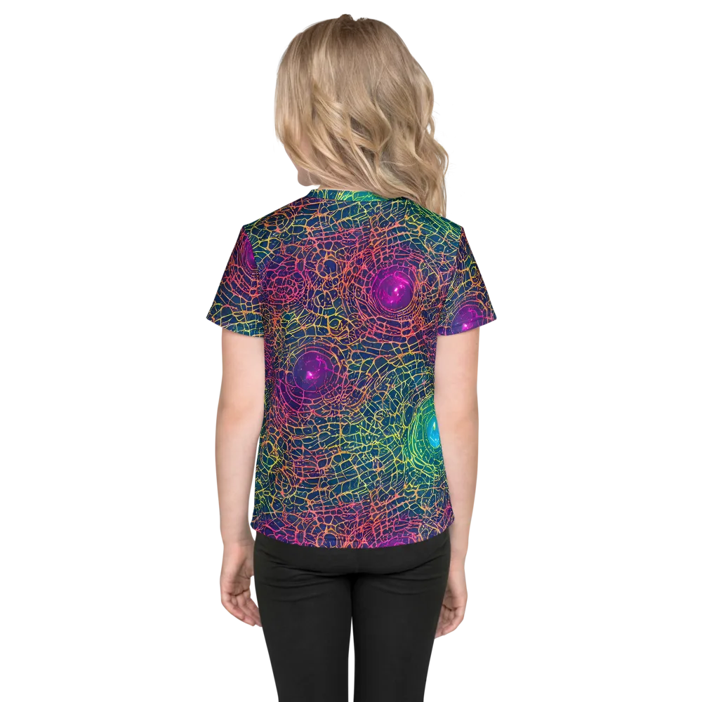 Velde Vortex on Kids Crew Neck T-Shirt — Back
