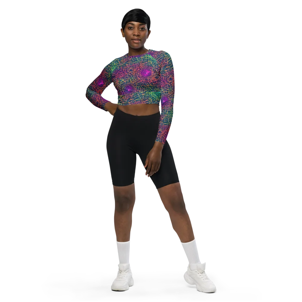 Velde Vortex on Long Sleeve Crop Top — Front