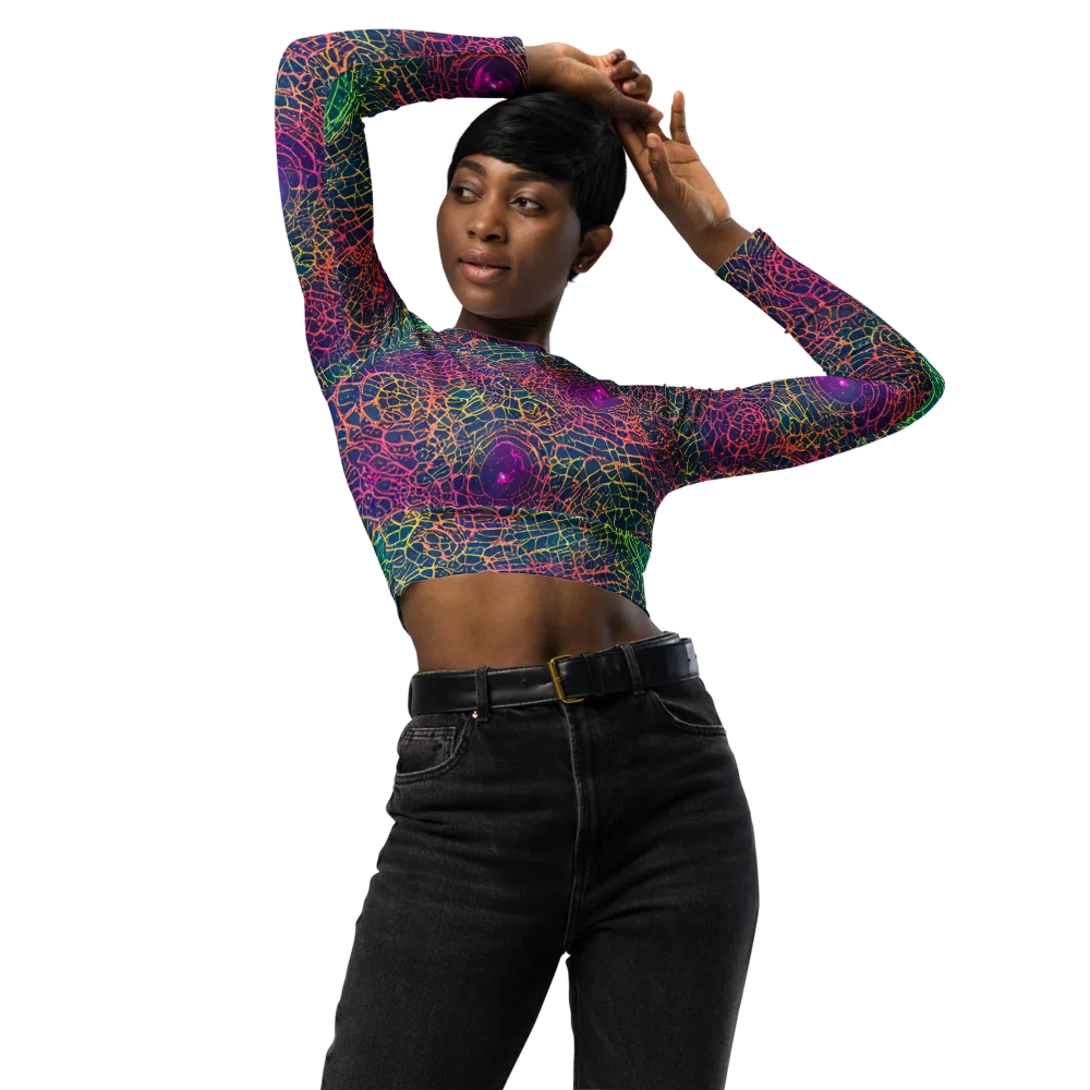 Velde Vortex on Long Sleeve Crop Top — Front