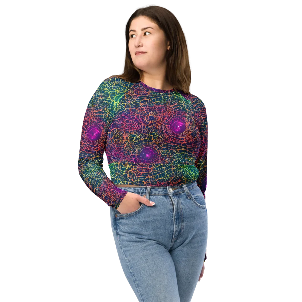 Velde Vortex on Long Sleeve Crop Top — Front