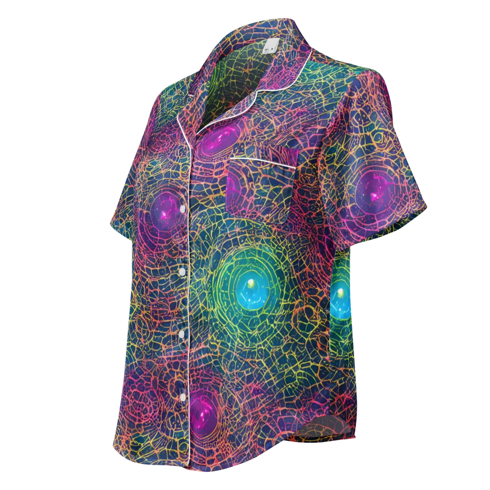Velde Vortex on Women's Short Sleeve Pajama Top — Left Front