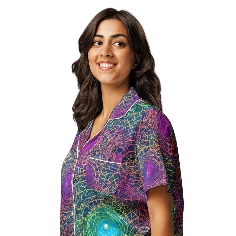 Velde Vortex on Women's Short Sleeve Pajama Top — Left Front