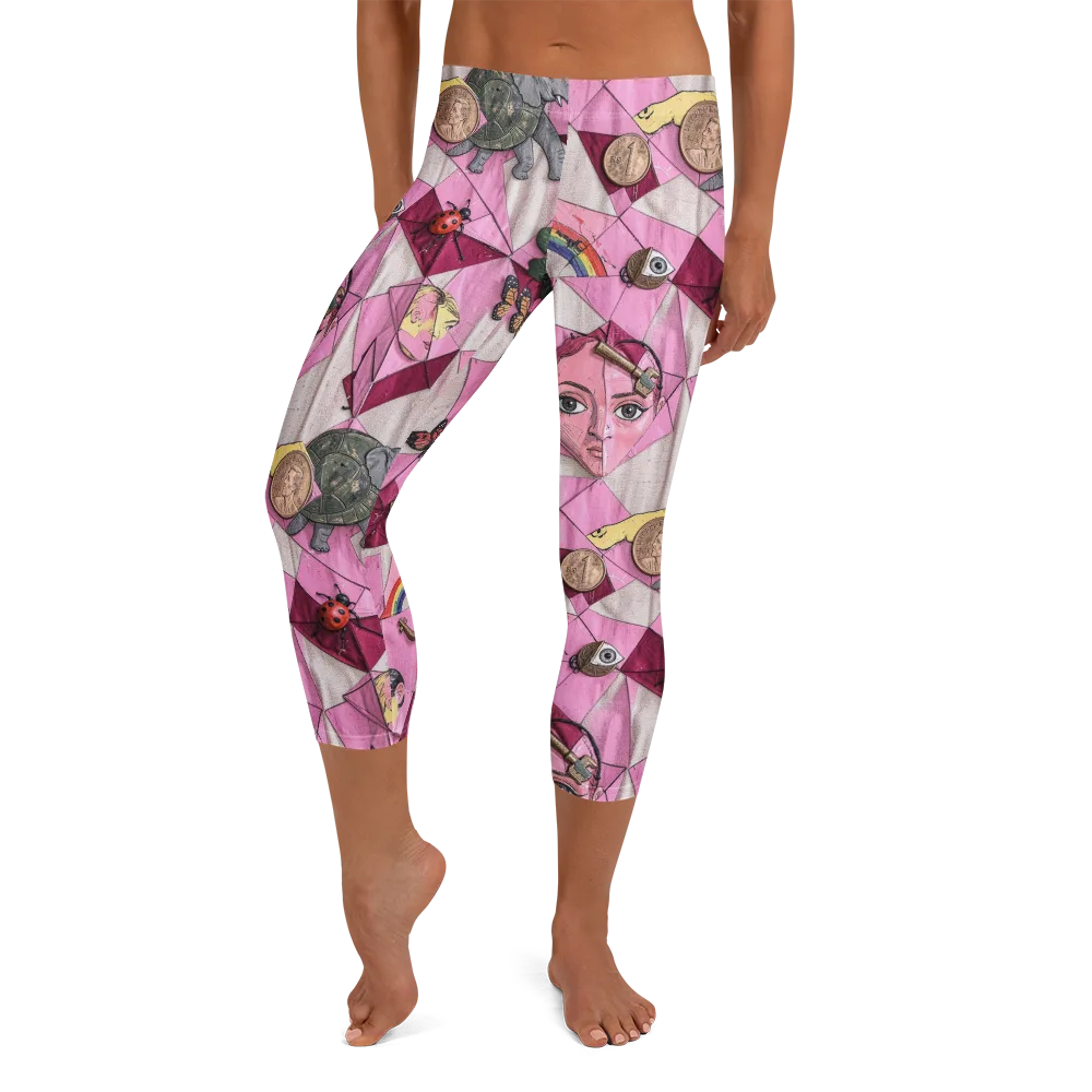 Pink Paradox on Capri Leggings — Front